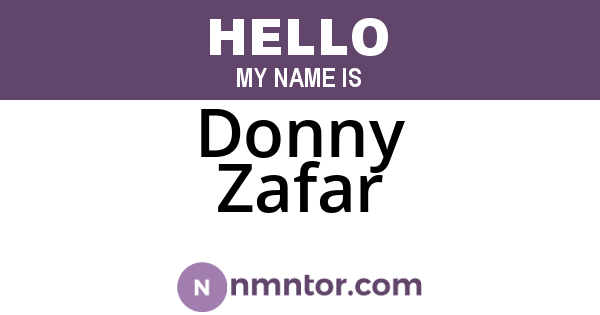 Donny Zafar