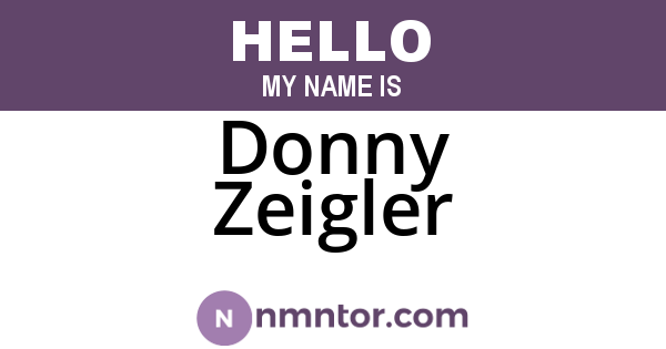 Donny Zeigler