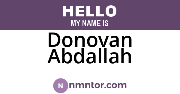 Donovan Abdallah