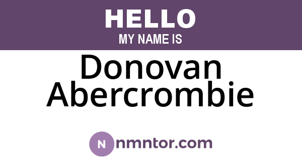 Donovan Abercrombie