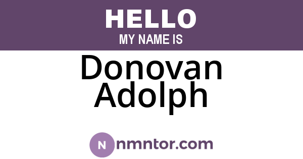 Donovan Adolph