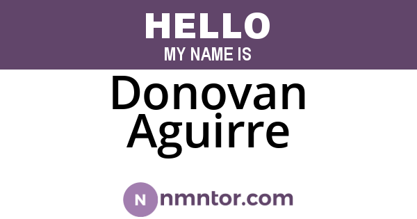 Donovan Aguirre