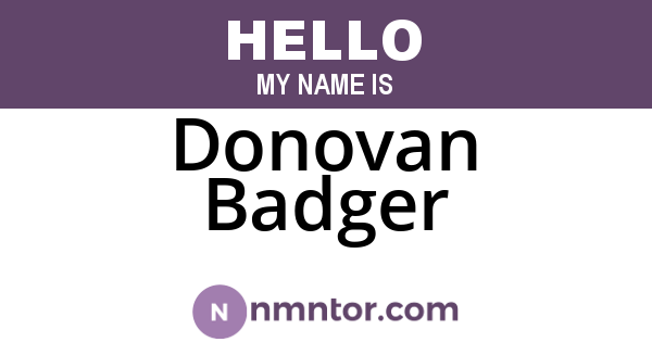 Donovan Badger