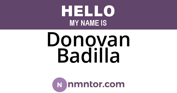 Donovan Badilla