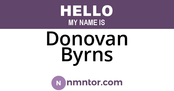 Donovan Byrns