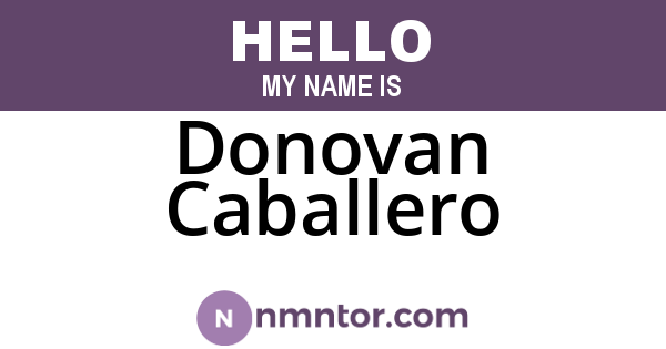 Donovan Caballero