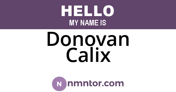 Donovan Calix