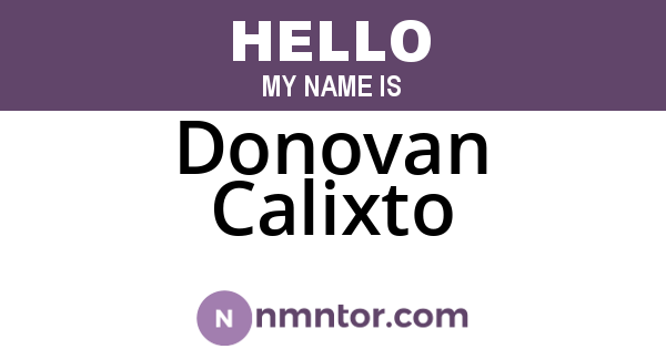 Donovan Calixto