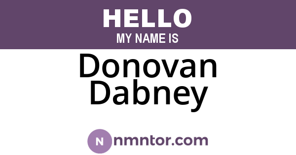 Donovan Dabney