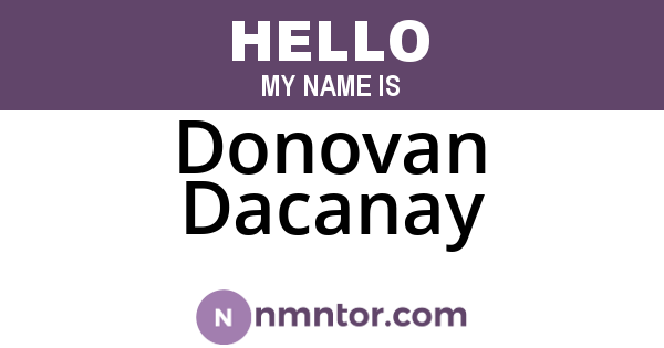 Donovan Dacanay