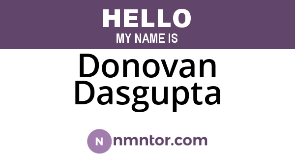 Donovan Dasgupta