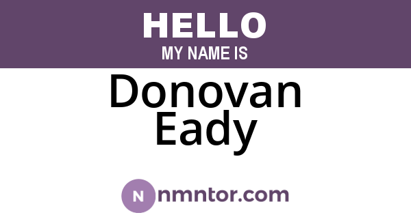 Donovan Eady
