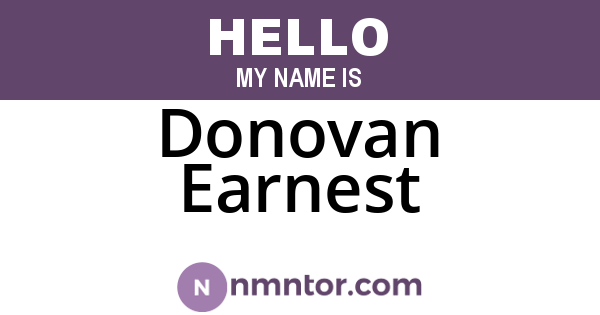 Donovan Earnest