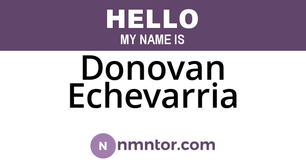 Donovan Echevarria