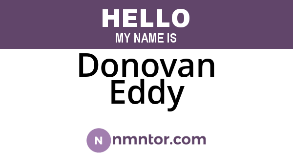 Donovan Eddy