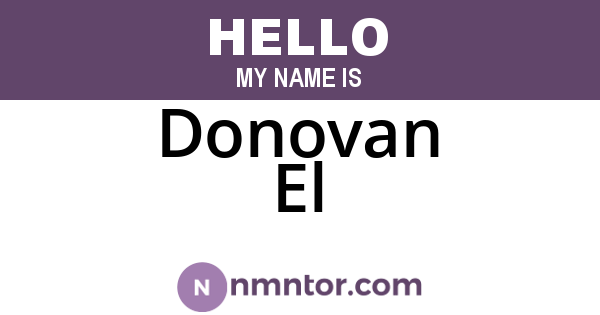 Donovan El