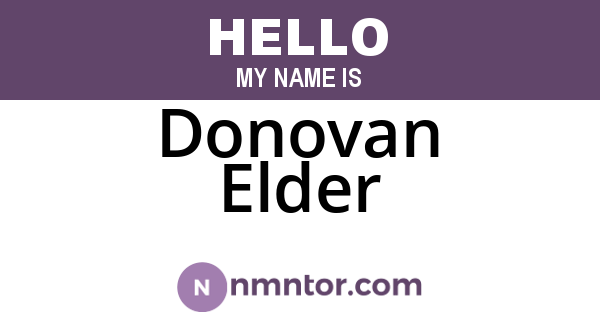 Donovan Elder