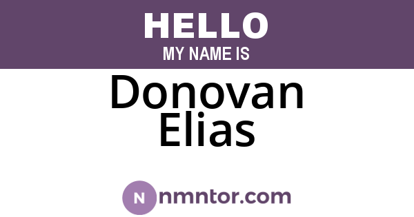 Donovan Elias