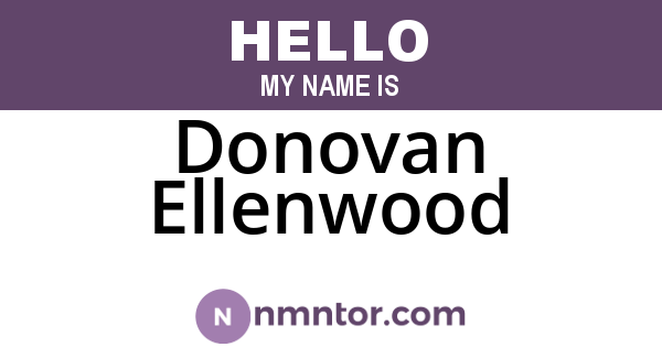 Donovan Ellenwood