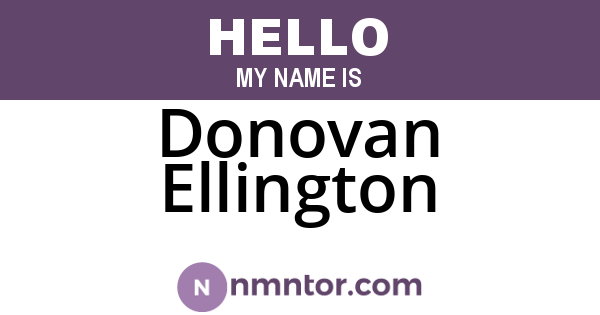 Donovan Ellington