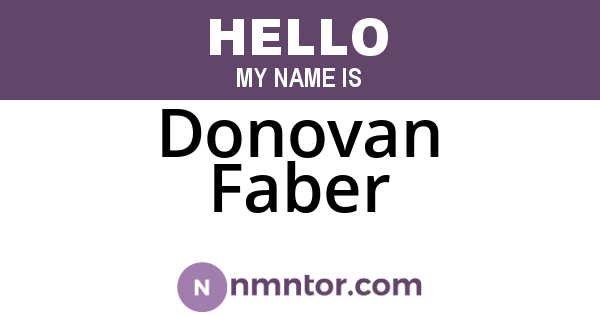 Donovan Faber