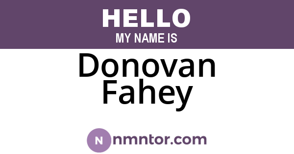 Donovan Fahey