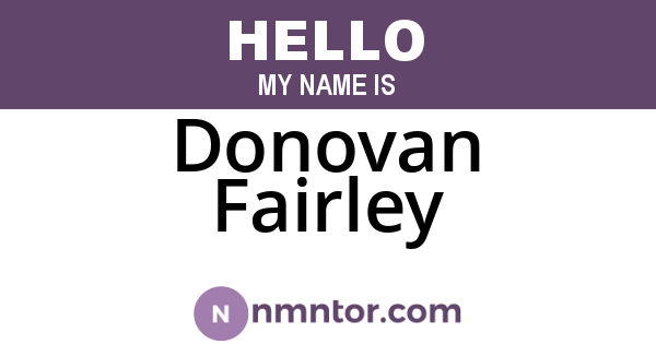 Donovan Fairley