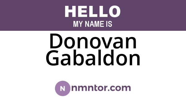 Donovan Gabaldon