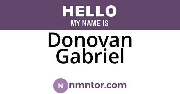 Donovan Gabriel