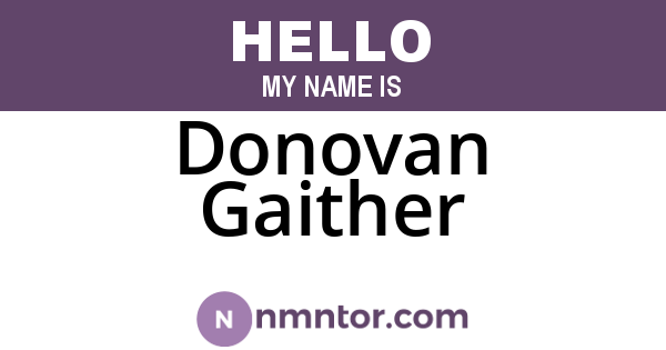 Donovan Gaither