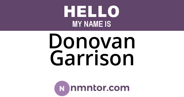 Donovan Garrison