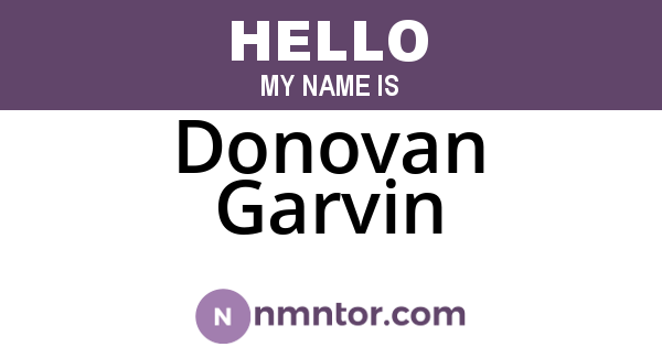 Donovan Garvin