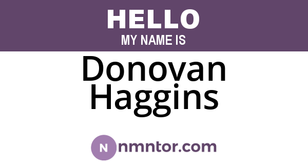 Donovan Haggins