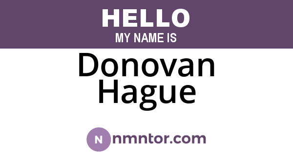 Donovan Hague