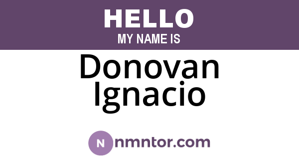 Donovan Ignacio