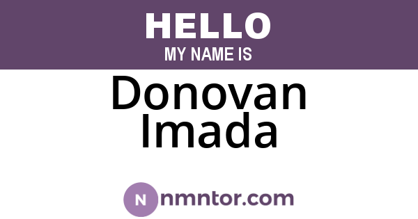 Donovan Imada