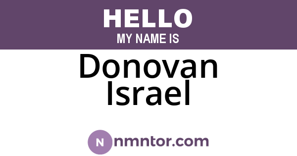 Donovan Israel