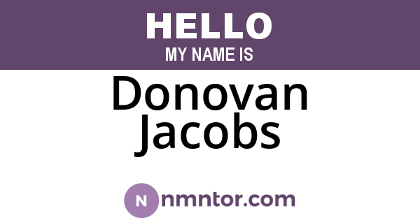 Donovan Jacobs