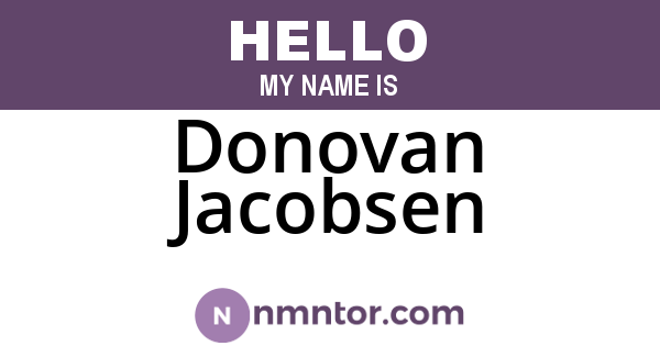 Donovan Jacobsen