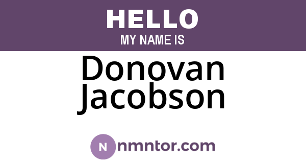 Donovan Jacobson