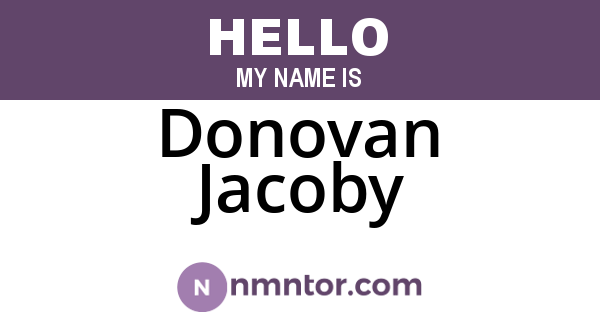 Donovan Jacoby