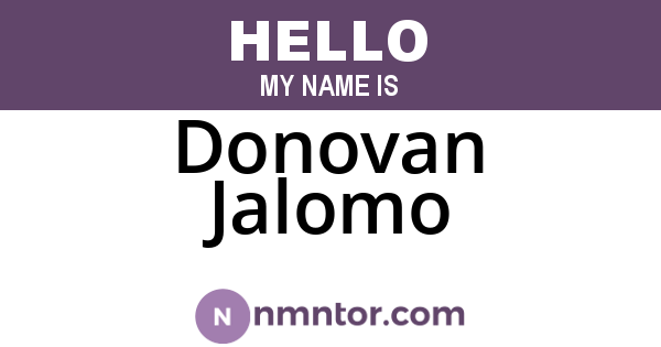 Donovan Jalomo