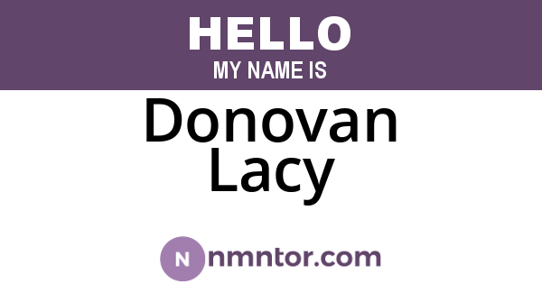 Donovan Lacy