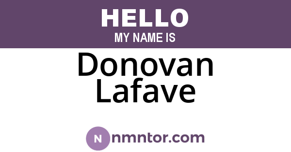 Donovan Lafave