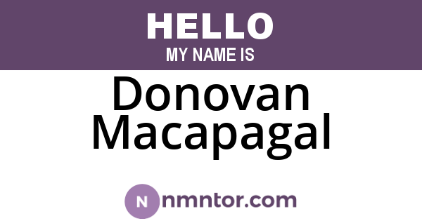 Donovan Macapagal