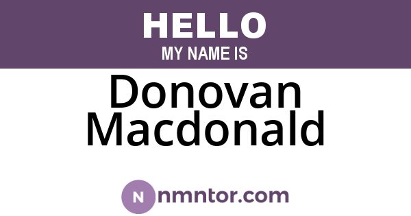 Donovan Macdonald