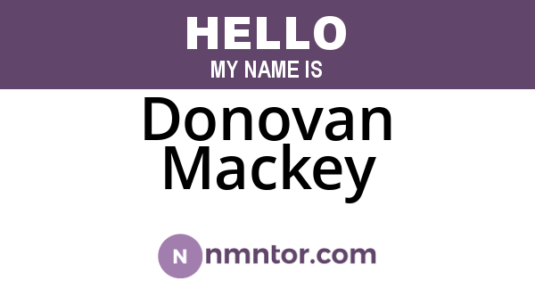 Donovan Mackey