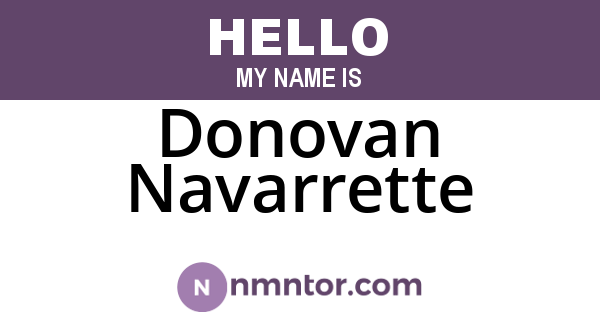 Donovan Navarrette