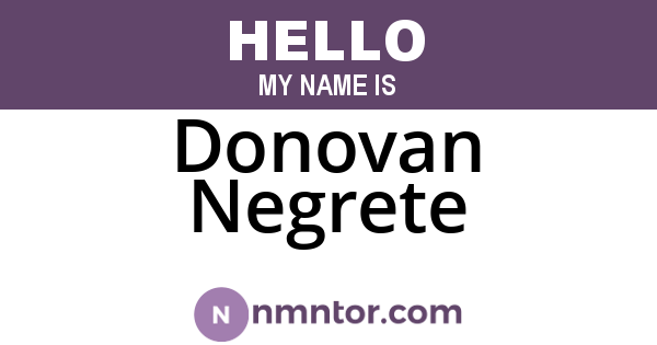 Donovan Negrete