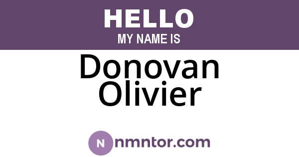 Donovan Olivier
